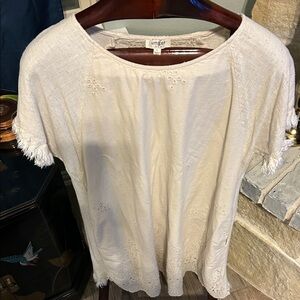 Umgee dress short Sleeve with Fringe in Cream Summer Beach vacation
